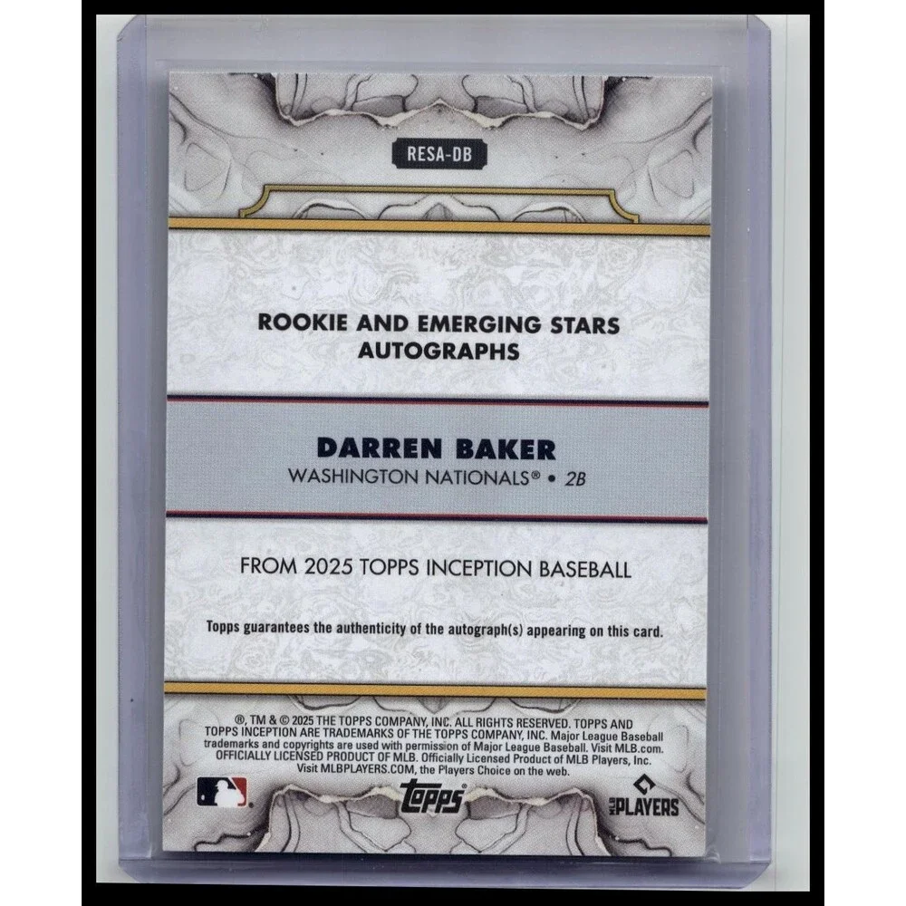 2025 Topps Inception Darren Baker #RESA-DB RC Auto /125